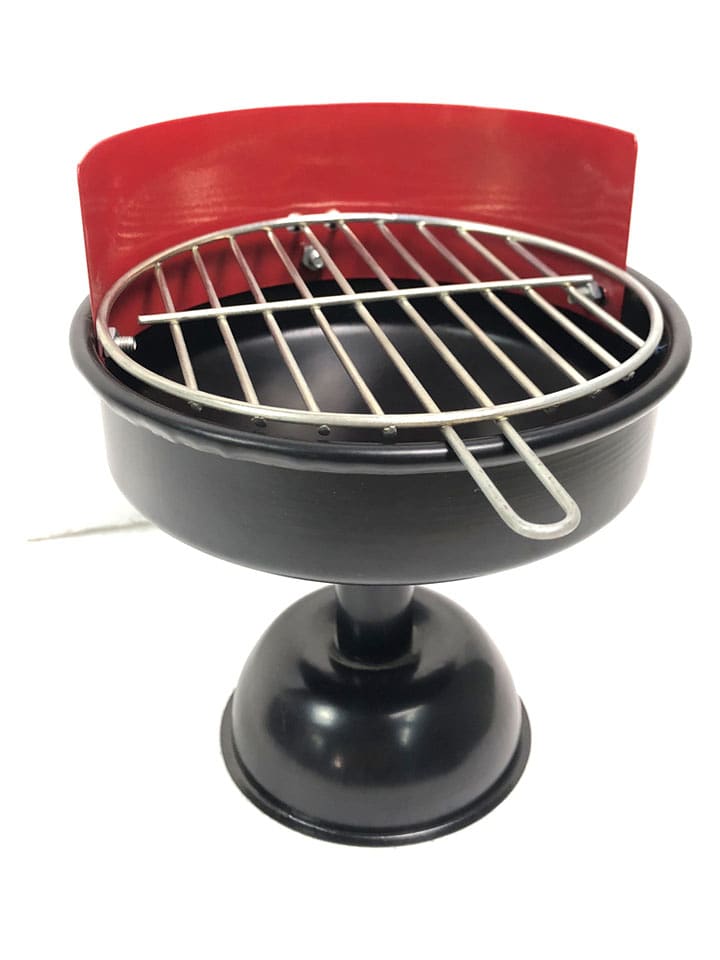 Winkee Aschenbecher ''Mini Grill'' in Schwarz/ Rot - (H)16 x Ø 13 cm - onesize