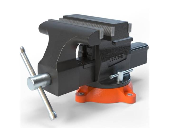 VEVOR Étau Établi Polyvalent 16\,7 cm Étau Atelier avec Base Pivotante 360° Pour Perçage\, Coupe\, Serrage Tuyaux\, Ouverture Vers l'Avant 16\,5 cm Inverse 23\,5 cm\, avec Enclume Fonte Ductile\, 4 Boulons
