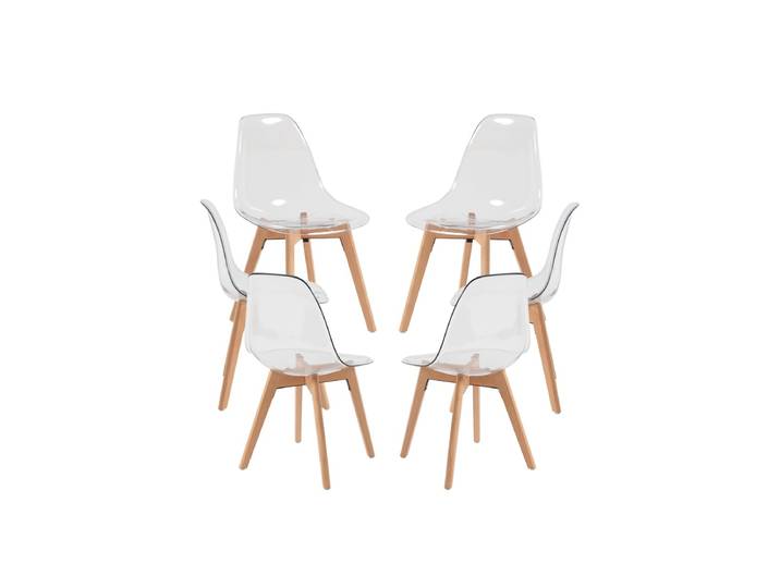 6er Set Kelen Transparente Stühle