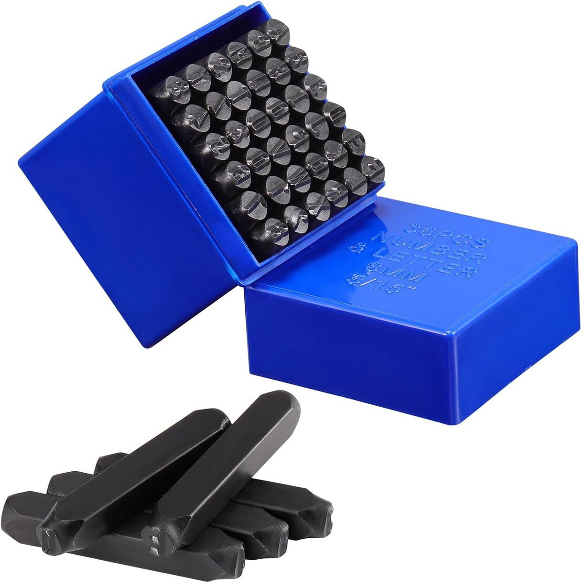 Letter en nummer stempelset van zwart ijzer met 8mm tekens voor DIY imprinting