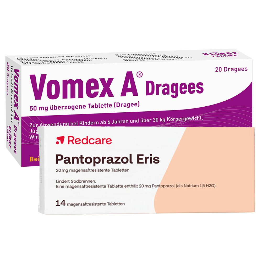 Vomex Dragees + Redcare Pantoprazol Eris 20+14 St Set