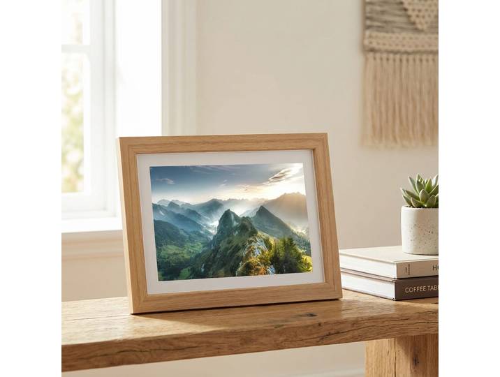 10,1 Zoll Wi-Fi Digitaler Bilderrahmen, Frameo App, IPS Touchscreen,16 GB, Hellholz-Optik