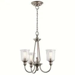 Kronleuchter Hängelampe Deckenleuchte Esszimmerleuchte Stahl Glas Zinn D 56cm