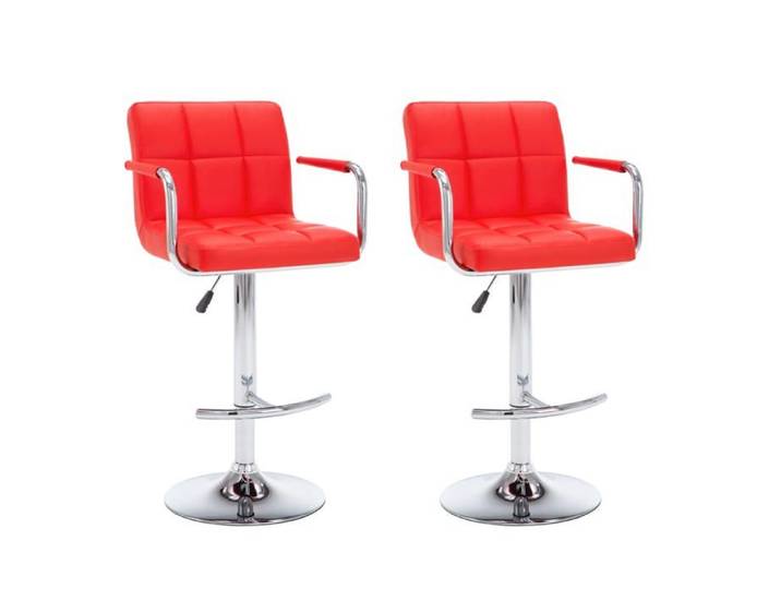 SARA* NEW Tabouret de pub/siège comptoir/ Tabourets Haut Bar - KENNETH - lot de 2 - rouge similicuir 16.9 Kg CL4795