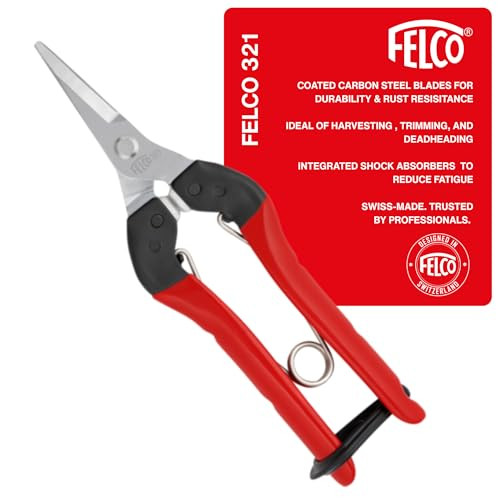 FELCO oogst- en leesschaar nr. 321 voor fruit, bloemen en groenten, recht blad, 177 mm