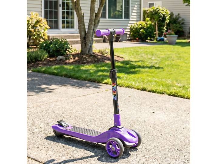 AIYAPLAY Trottinette Électrique Enfant 3 Roues Pliable Violet 64x29x83cm