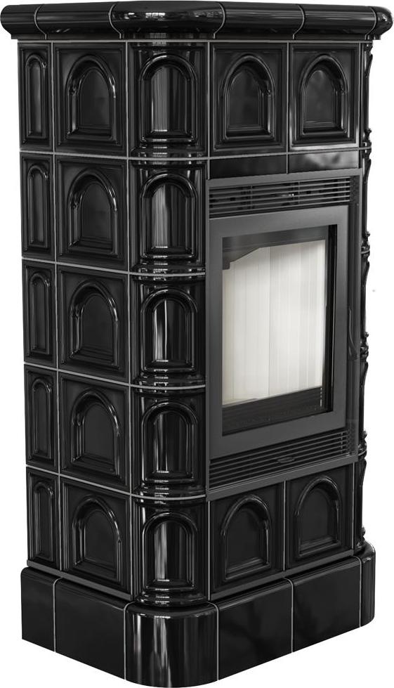KRATKI Kachelofen BLANKA 8kW Ø160 schwarz Holz EcoDesign mit Zubehör