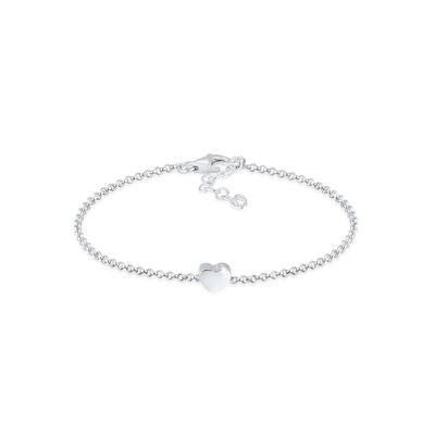 Armkette ELLI "Armband Armkette Herz Love Basic 925 Silber" Gr. 160, silber, Armbänder, Damen, Silber 925 (Sterlingsilber), Armkette
