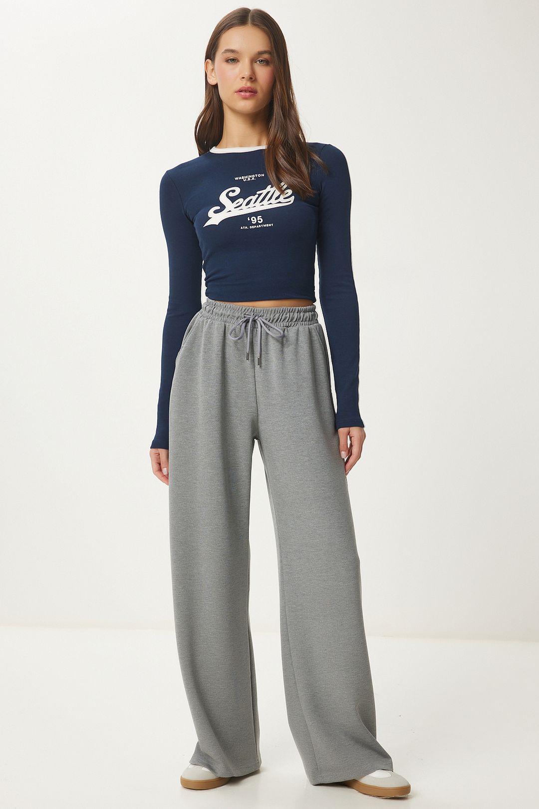 Brede Pijpen Sweatpants met Trekkoord Taille