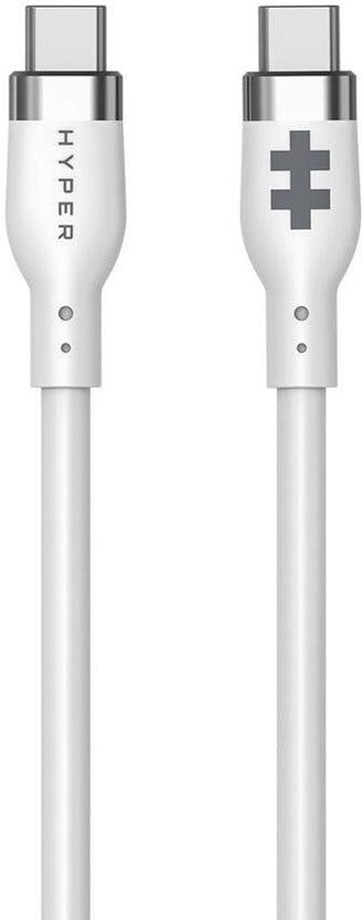 Hyper HyperJuice Silikone USB-C til USB-C Kabel - 1.5m / 60W - Hvid