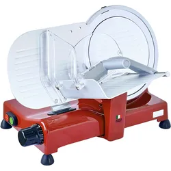 BIKITCHEN AS 2500 rot Metall-Aufschnittmaschine, 140 W, Messer Ø 25cm , Schärfer, Made in Italy, alu-rot
