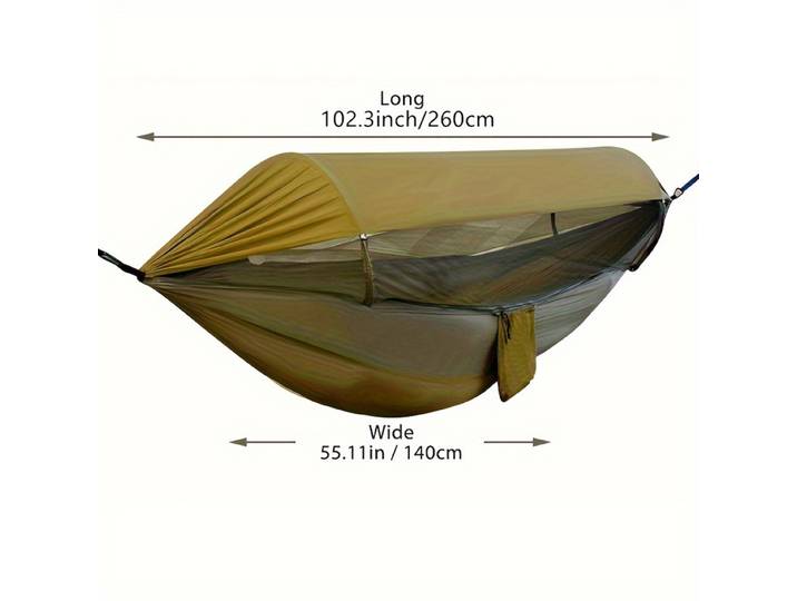 Hamac double anti-retournement, ouverture rapide automatique, moustiquaire, auvent pare-soleil extérieur