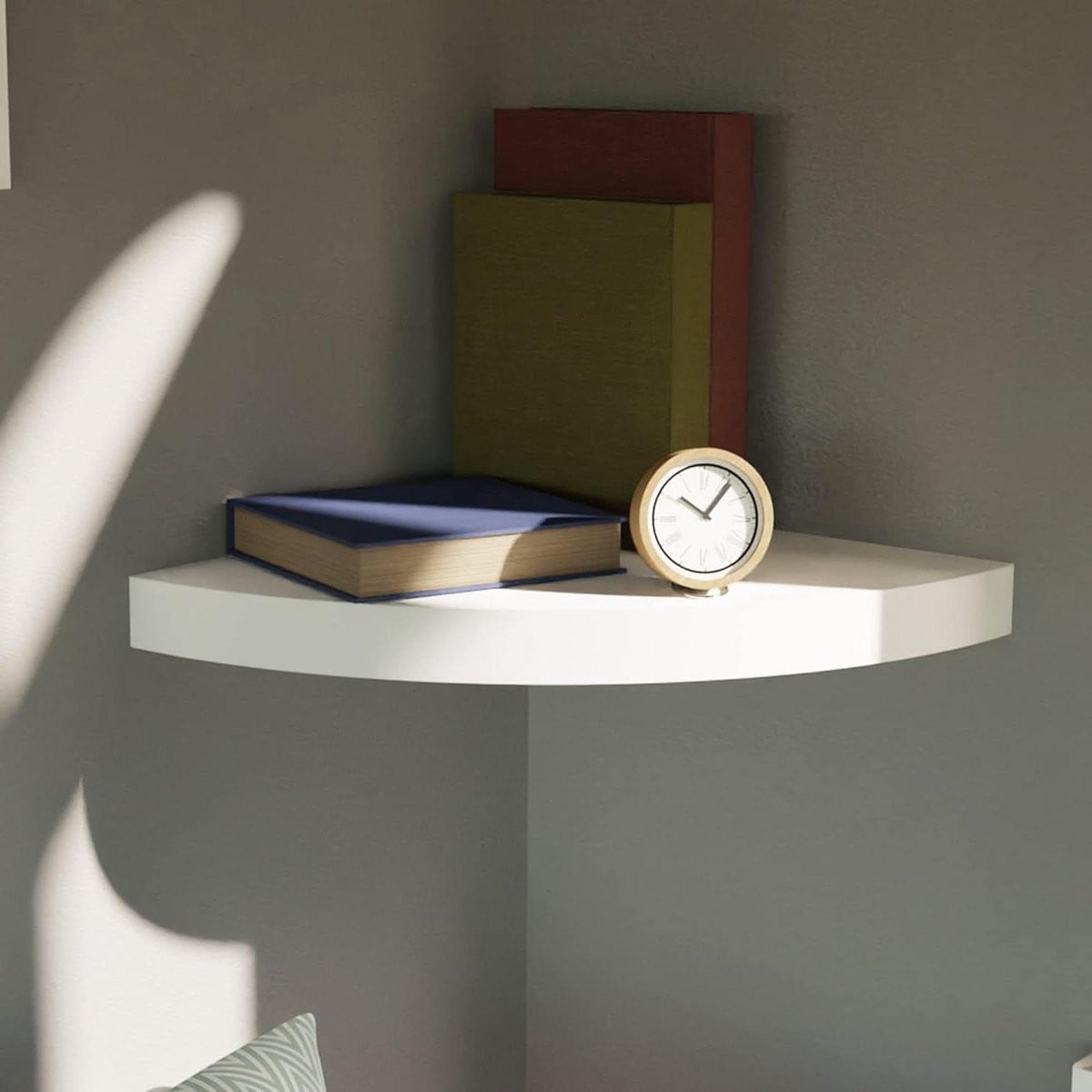 Wit Hoekplank Wandrek met Onzichtbaar Ophangsysteem - 30 x 30 cm
