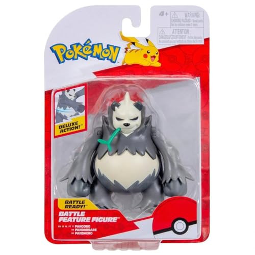 Pokémon Pangoro Battle Feature Figuur - 4,5 Inch Pangoro Battle Ready Figuur met Punch-aanval