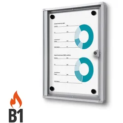 Schaukasten 1x A4, B1 Norm Alu Brandschutz brandsicher schwer entflammbar 1xA4