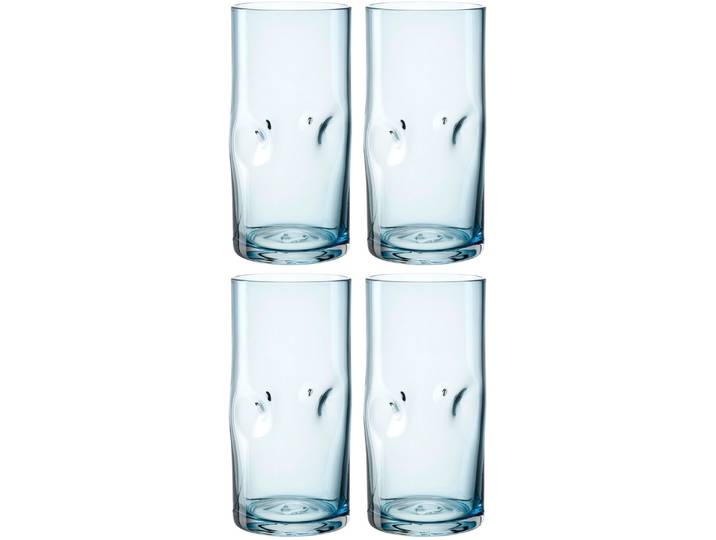 Longdrinkglas LEONARDO VESUVIO , blau, H:14cm Ø:7cm, Glas, Trinkgefäße, Longdrinkglas, 330 ml, 4-teilig