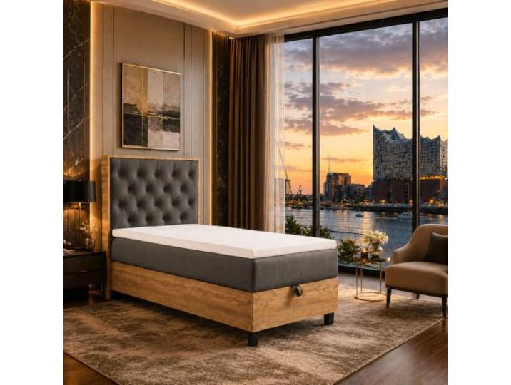 Best For Home Boxspringbett Trinity K-14 mit Bettkasten Matratze und Topper Robustes Boxspringbett 80x200 mit integriertem Bettkasten, Bonell-Federkernmatratze H3, komfortablem Topper und mit Liefer