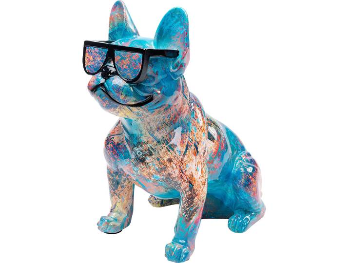 Dekofigur KARE DESIGN Dog of Sunglass , bunt (mehrfarbig), B:19cm H:35,5cm T:32cm, Polyresin, Dekofiguren, Dekofigur