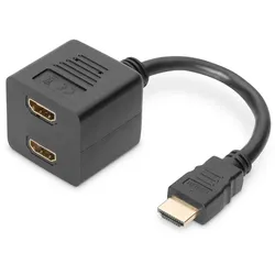 ASSMANN DIGITUS HDMI Y-Verteilerkabel Typ A-2xA St/Bu 0.2m Full HD sw