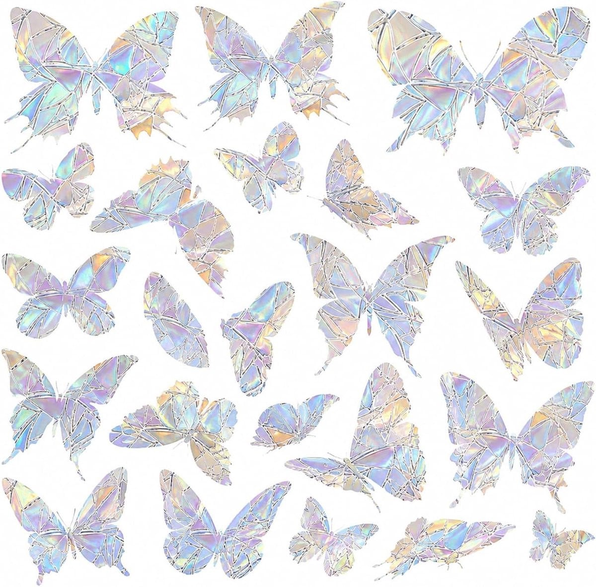 Prisma Raamstickers Zonnevanger Decoratie met Regenboogeffect - 28 stuks - Transparant