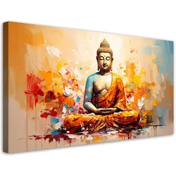 LEINWANDBILD Buddha Meditation Abstrakt 120x60cm
