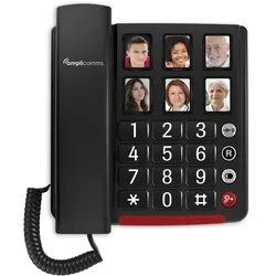 AMPLICOMMS BigTel40 Seniorentelefon, Schnur, Foto-Tasten