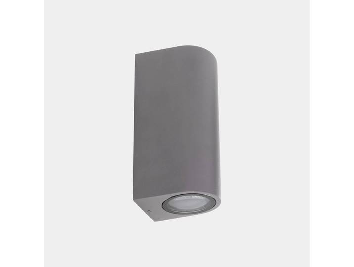 LEDS-C4 Eko dubbele buitenwandlamp, grijs, breedte 7 cm, aluminium Double, dimbaar, alu / grijs / zink, Aluminium, Modern