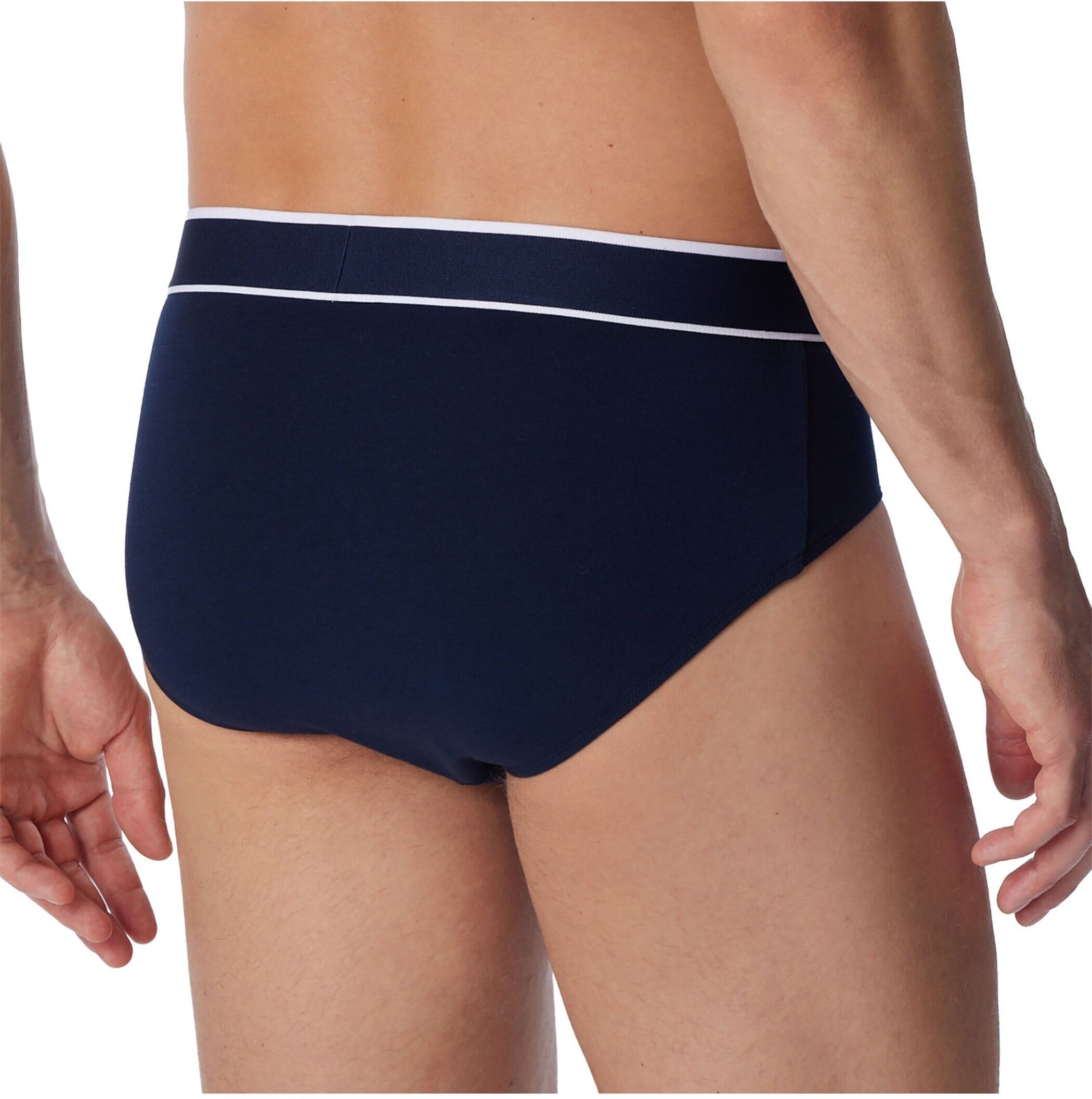 Slip SCHIESSER "Slip 3PACK Rio-Slip "95/5" 3er Pack", Herren, Gr. XL, blau, Obermaterial: 95% Baumwolle CO. 5% Elasthan EL., Unterhosen Slip