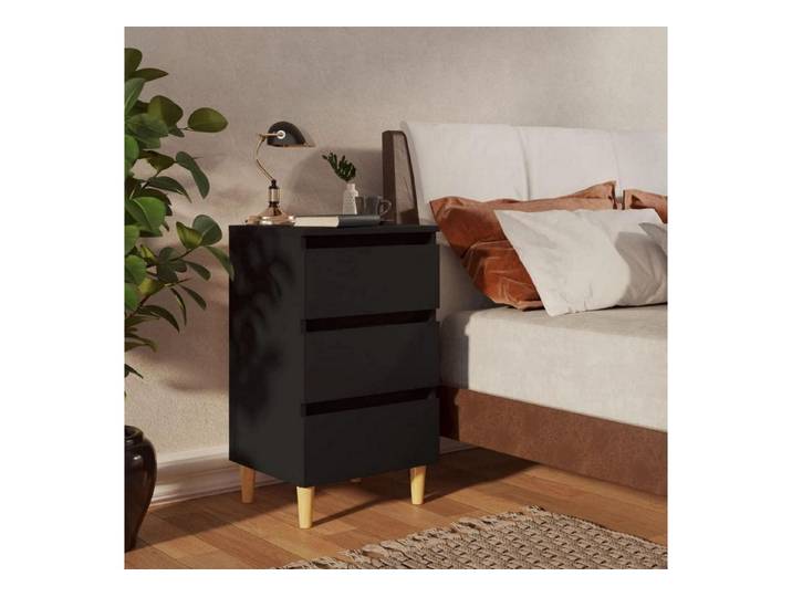 LuxusKollektion Nachttisch Nachttisch Schwarz 40x35x69cm skand. Stil (1-St)