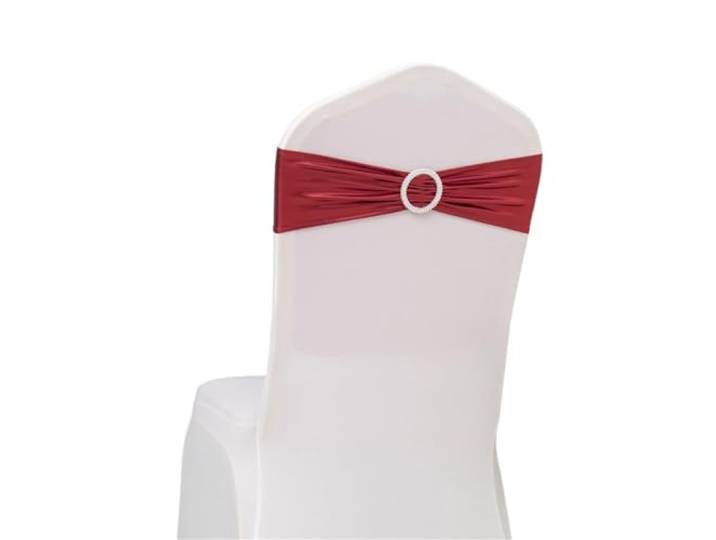 Stuhlschleifen für Hochzeiten 50 teile/los Metallic Gold Silber Stuhl Schärpen Hochzeit Dekoration Spandex Abdeckung Band for Party Decor Geburtstag Schärpe(Red)