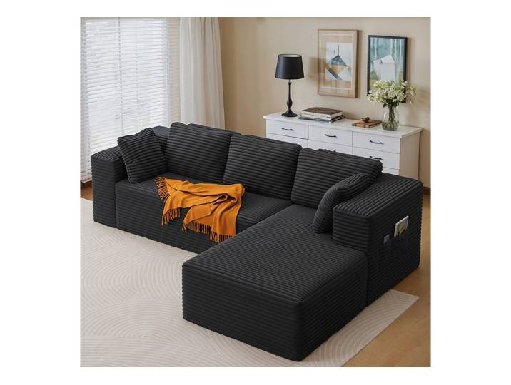 Bealife Ecksofa L-Form, B: 250cm, Keine Montage erforderlich, Modulares Design mit Polstern und Seitentaschen