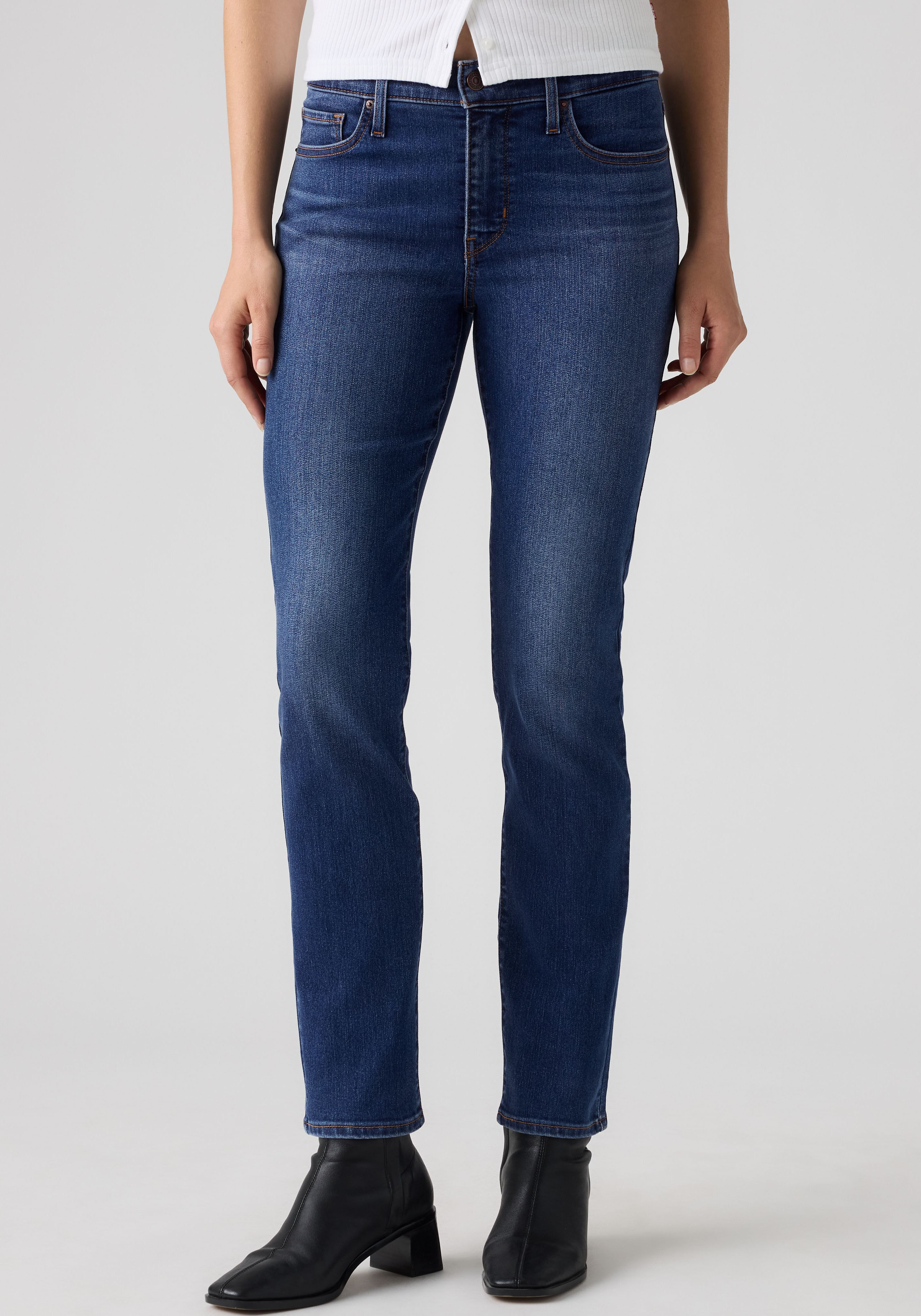 Röhrenjeans LEVI'S "312 SHAPING SLIM", Damen, Gr. 30, Länge 32, blau (new bestie), Denim/Jeans, Obermaterial: 80% Baumwolle, 19% Polyester, 1% Elasthan, slim fit lang, Jeans Röhrenjeans, Schmale Shaping Slim Form new bestie 30, Länge 32