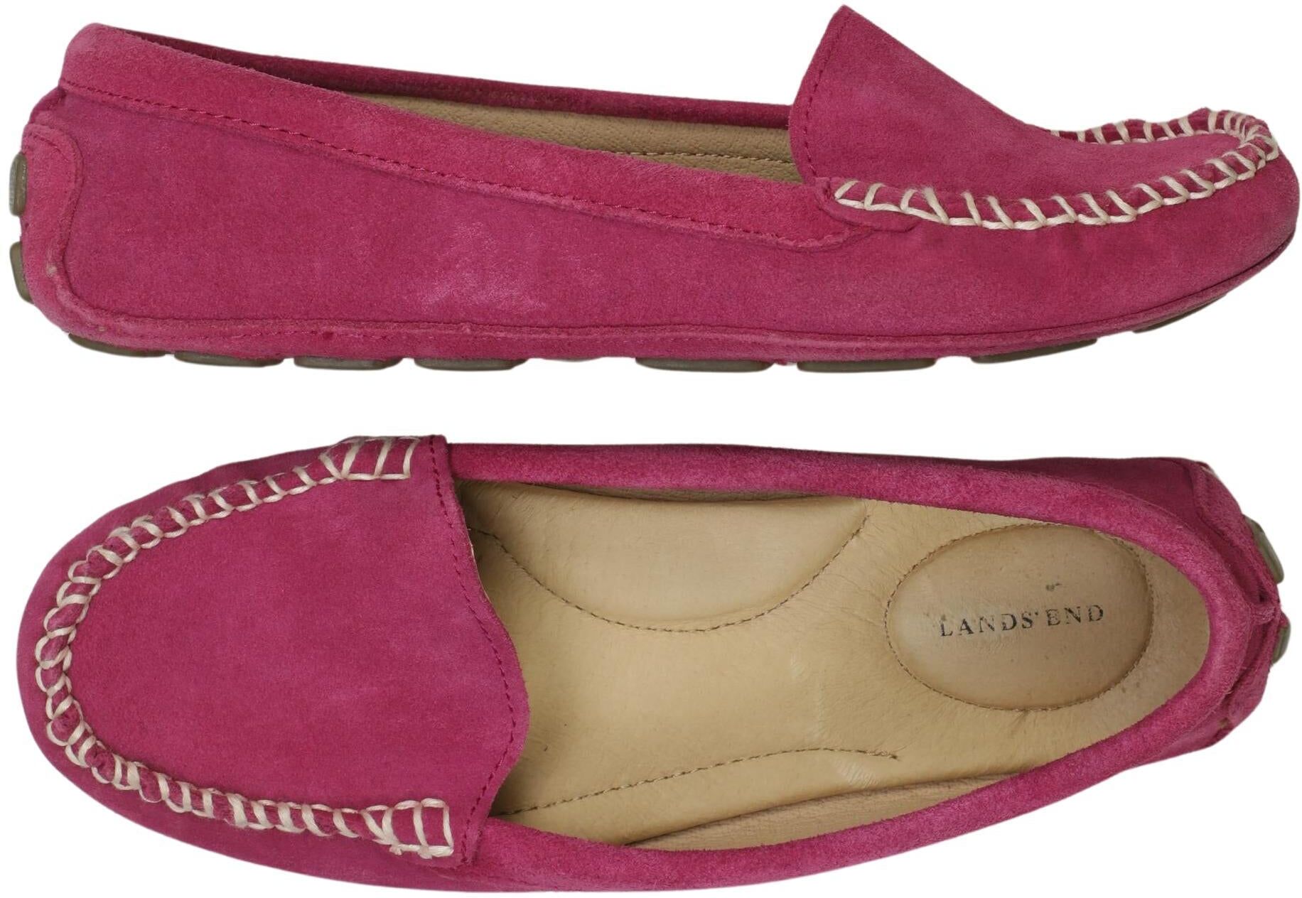 Lands End Damen Ballerina, Pink, Gr. EU 37, Leder - Second Hand