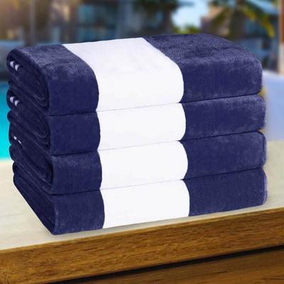 Cabana Stripe Oversized Cotton Beach 4 Piece Towel Set by Superior