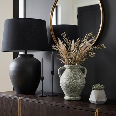 Sagebrook Home Rustic Round Terracotta Vase with Handles for Living Room Table Decor