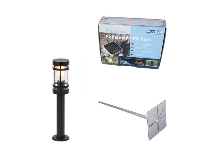 Lampe d'extérieur moderne noir 50 cm IP44 - Gleam