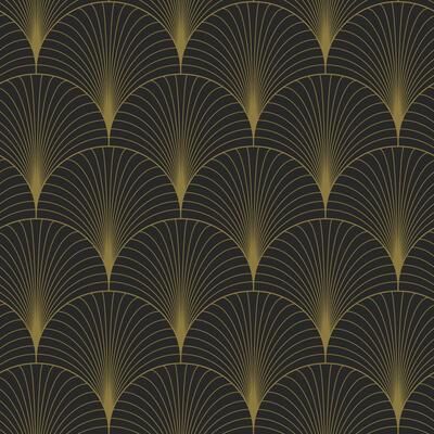 ESTA Home Lempicka Black Art Deco Motif Wallpaper