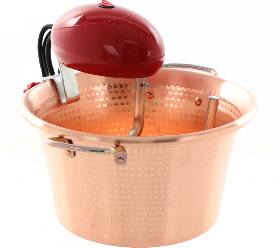 Chaudron électrique en cuivre martelé pour polenta Macom Polentino base plate 4W