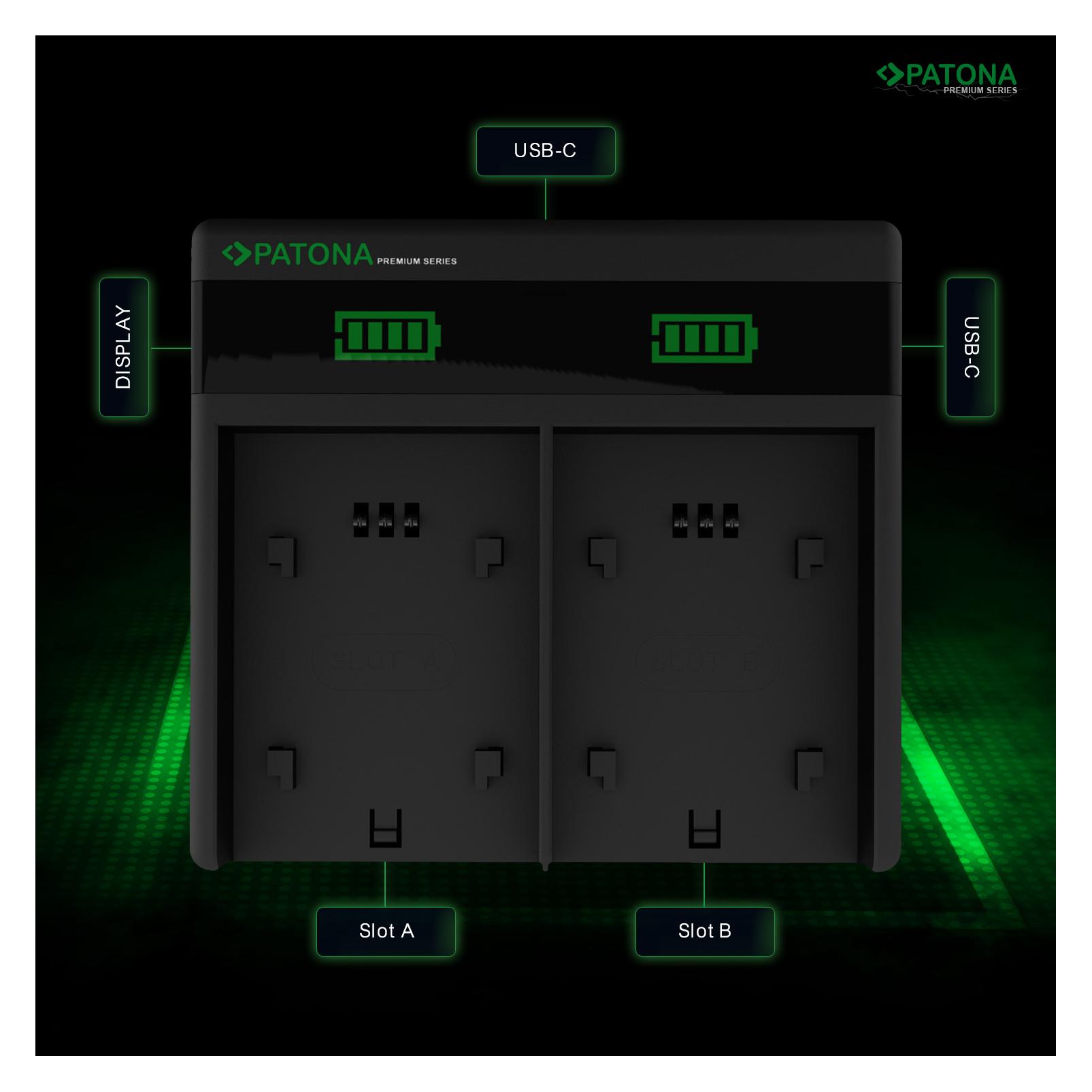 Patona Batteries Replacement Dual Charger USB USB-C (Kamera Akku Ladegerät) (121501)