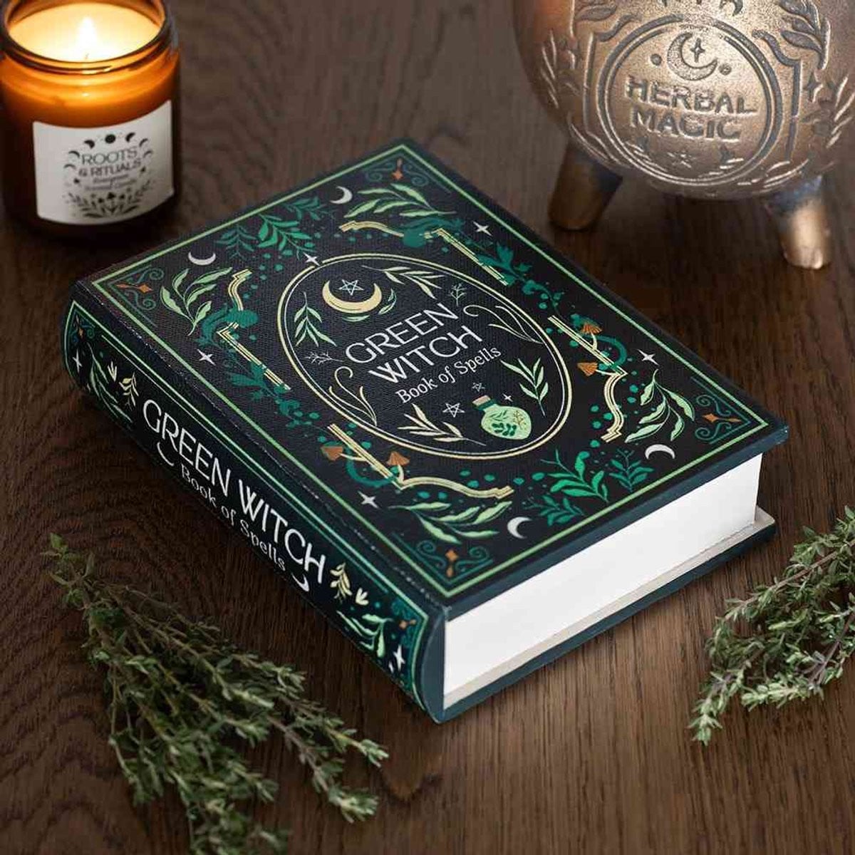 Something Different Wholesale Green Witch Boekvormige Opbergdoos - Groen