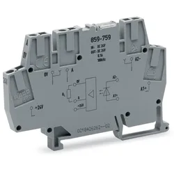 Wago 859-759 Optokopplermodul,Eingangsnennspannung DC 24 V,Ausgangsspannungsbereich DC 20 ... 28,8 V 859759