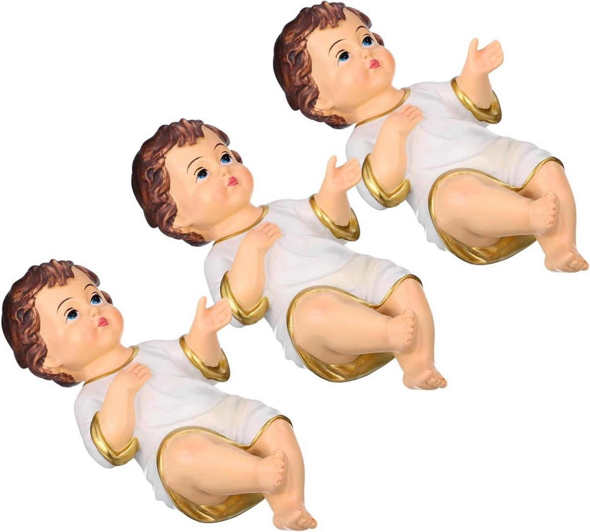 Set van 3 veelkleurige mini beelden voor religieuze decoratie en spirituele educatie