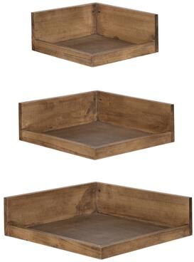 Kate and Laurel Levie 3-piece Floating Corner Shelf Set - 3 Piece