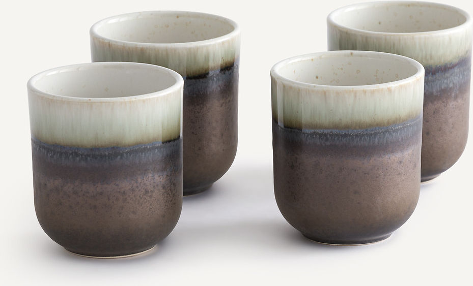 AM.PM Lot de 4 tasses en grès émaillé réactif, Noa