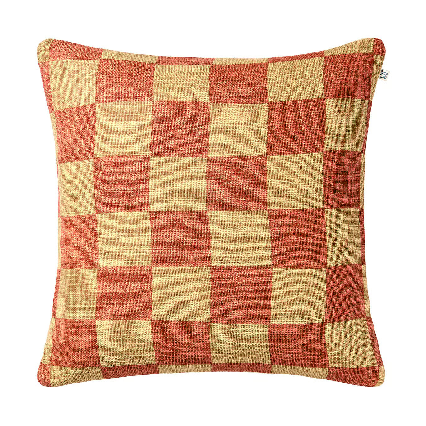 Chhatwal & Jonsson Buffalo Check kussenhoes Khaki-apricot oranje 50x50 cm