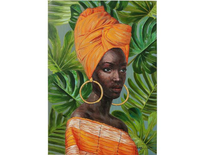 KARE Leinwandbild African Lady - Farbe: grün - 18