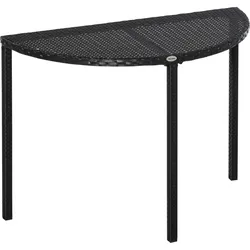 BALKONTISCH, Schwarz, Polyrattan, Metall