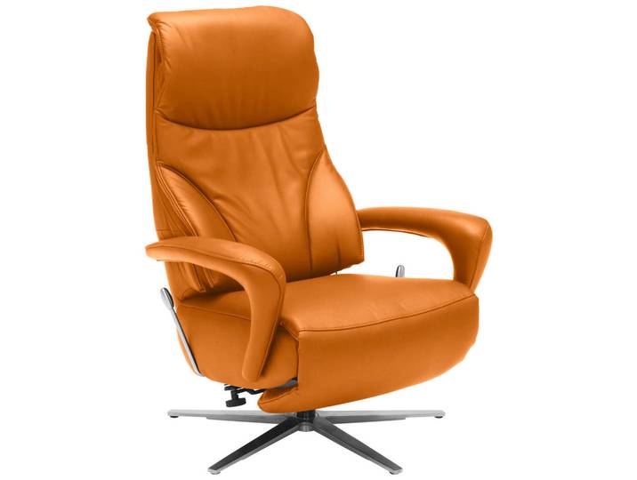 Dieter Knoll Relaxsessel Lenno, Orange, Metall, Echtleder, 75x106x88 cm, Goldenes M, Fußauswahl, Lederauswahl, Stoffauswahl, Wohnzimmer, Sessel, Ledersessel