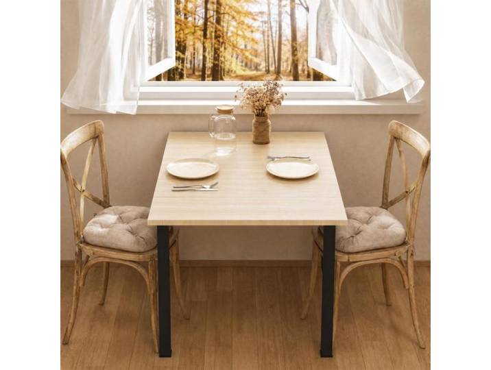 ViYi. Table à Manger Rectangulaire - 120x78x75cm - Table de Cuisine Pliable - Pour 4 - 6 Personnes - Style Scandinave - Jaune
