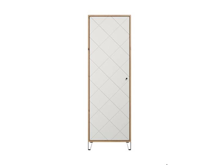Grafico armoire de rangement 1 porte blanc mat décor chêne.